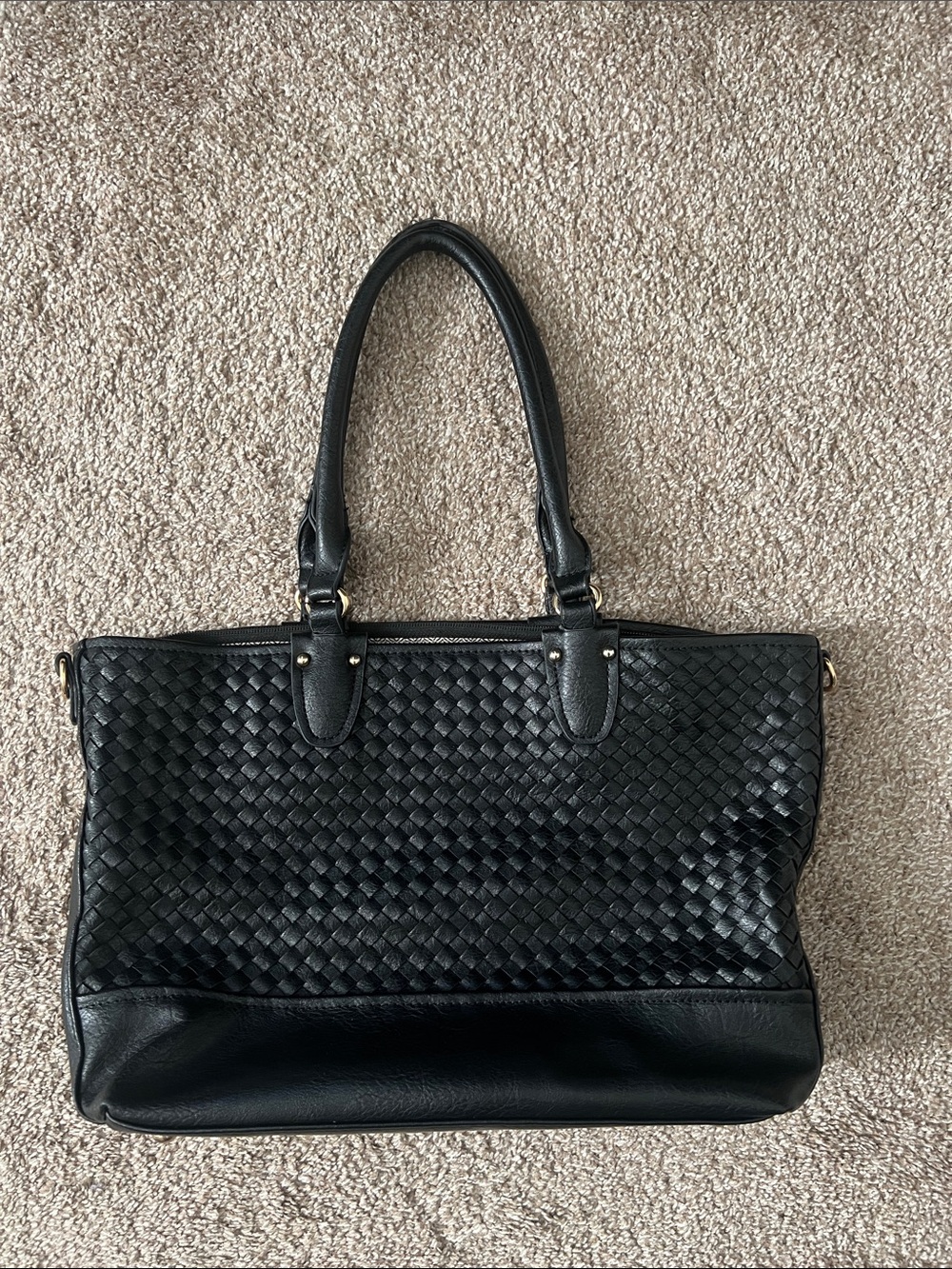 Black Woven Tote Bag - Women